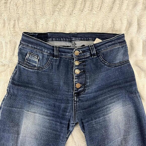 Juliangel Jeans Womens 29x27 Skinny Button Fly Raw Hem Premium Denim Mid Rise - Picture 3 of 8